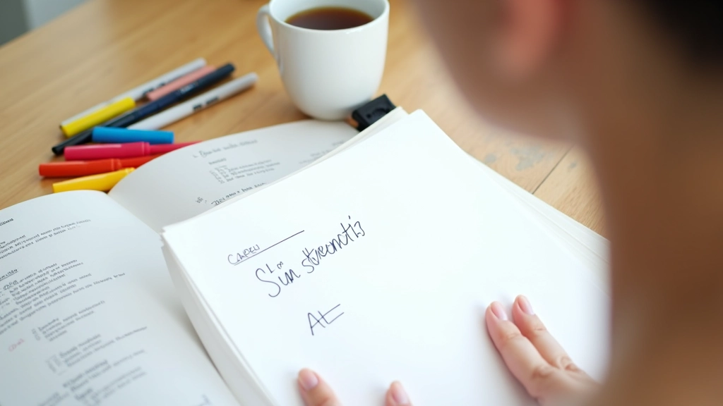 Colorful mind map or visual framework showing interconnected personal strengths and capabilities with icons and organized sections