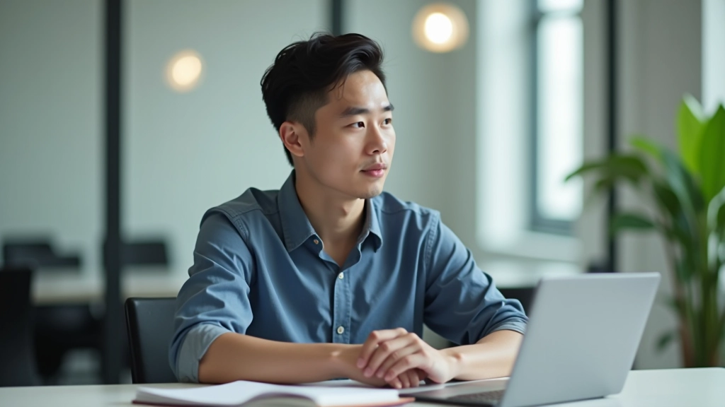 Person working on laptop with learning resources and course materials visible, showing commitment to professional development